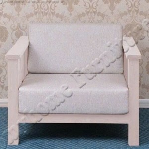 Slatted White : Ghế Sofa Đơn Gỗ Sồi Kèm Nệm